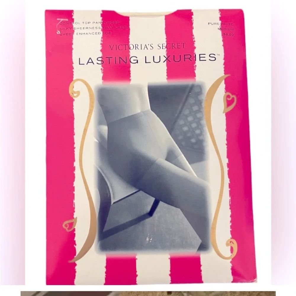Victoria’s Secret VTG 1990s Y2K Lasting Luxuries Lingerie For Legs Pure White M
